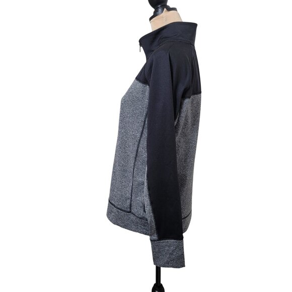 PINK By Victoria's Secret Size L Black/Gray 1/4 Zip Up Pullover Sweatshirt - Picture 3 of 11